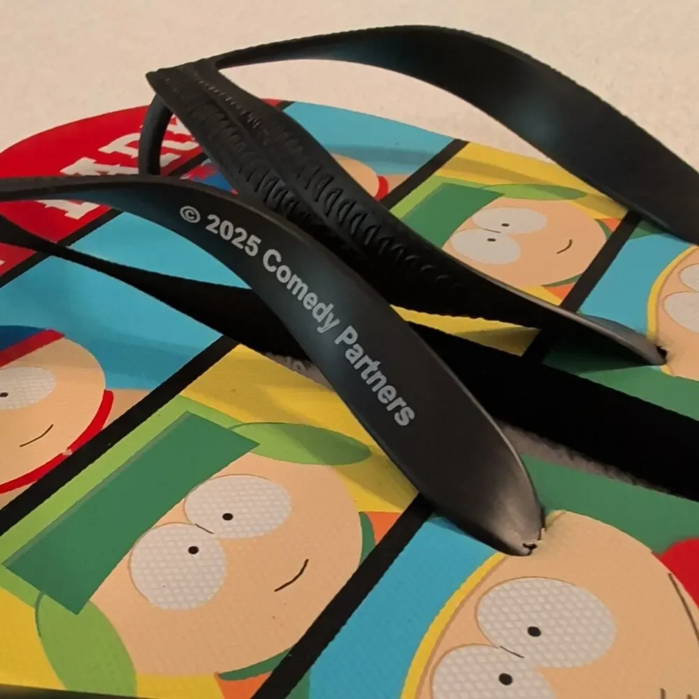 New Official South Park Men's Beach Flip-flops Rubber Sandals Printed Size 7/8